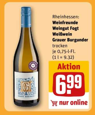 Weinfreunde Weingut Fogt Weißwein Grauer Burgunder