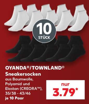 OYANDA® /TOWNLAND® Sneakersocken