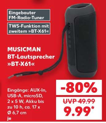 MUSICMAN BT-Lautsprecher »BT-X61«