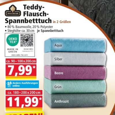 Teddy- Flausch- Spannbetttuch