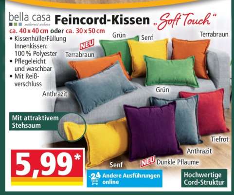 Feincord-Kissen