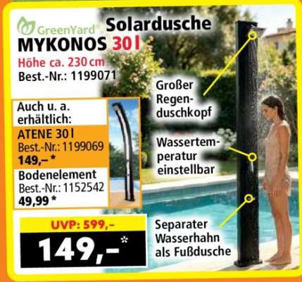 Solardusche MYKONOS 30 l