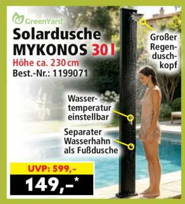 Solardusche MYKONOS 30 l