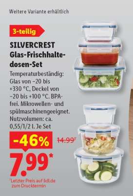 SILVERCREST Glas-Frischhaltedosen-Set