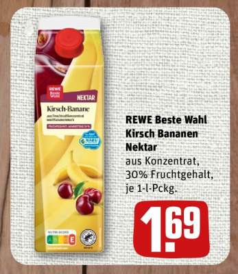 REWE Beste Wahl Kirsch Bananen Nektar
