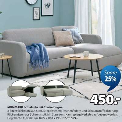 MOMMARK Schlafsofa mit Chaiselongue