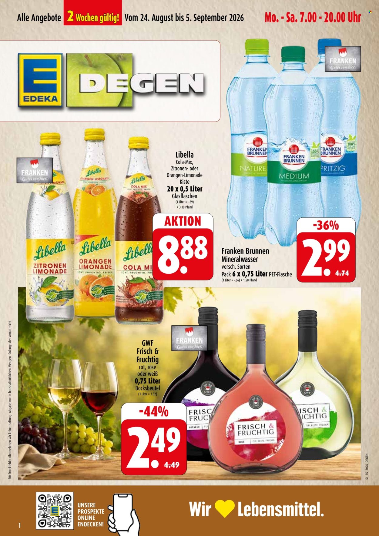 Edeka Prospekte  - 24.08.2026 - 29.08.2026. Seite 1