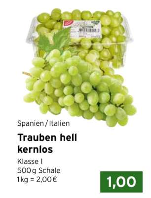 Trauben hell kernlos*