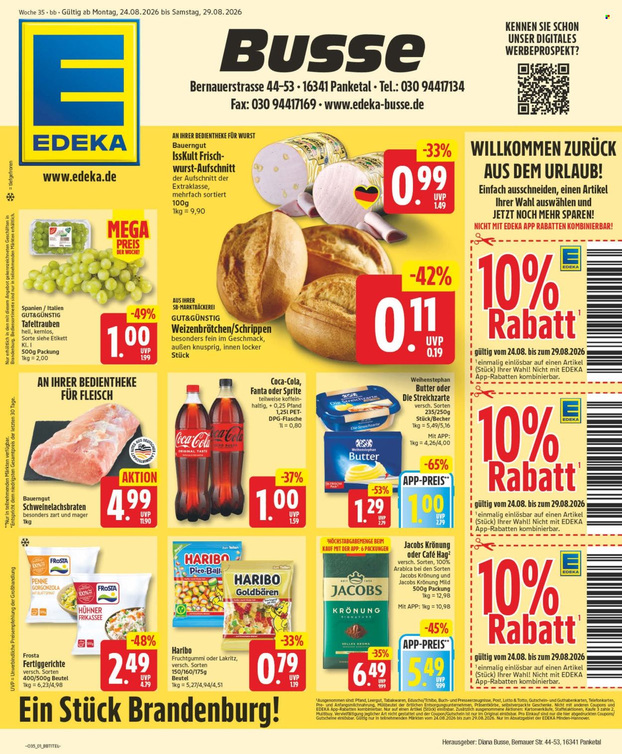 Edeka Prospekte  - 24.08.2026 - 29.08.2026. Seite 1