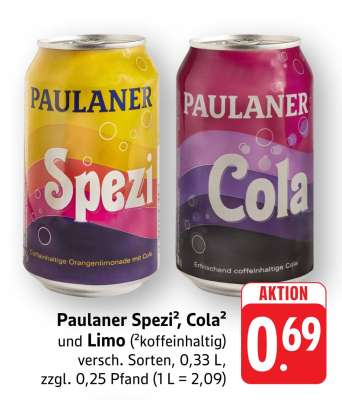 Paulaner Spezi, Cola und Limo