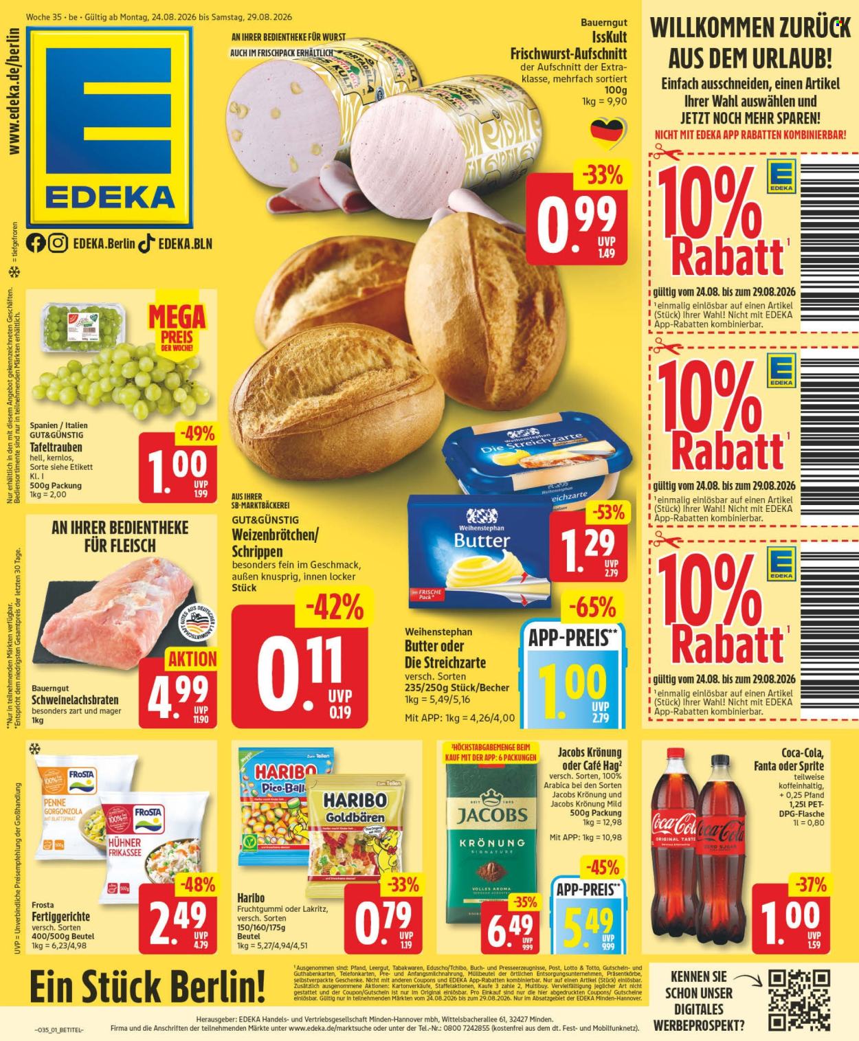 Edeka Prospekte  - 24.08.2026 - 29.08.2026. Seite 1