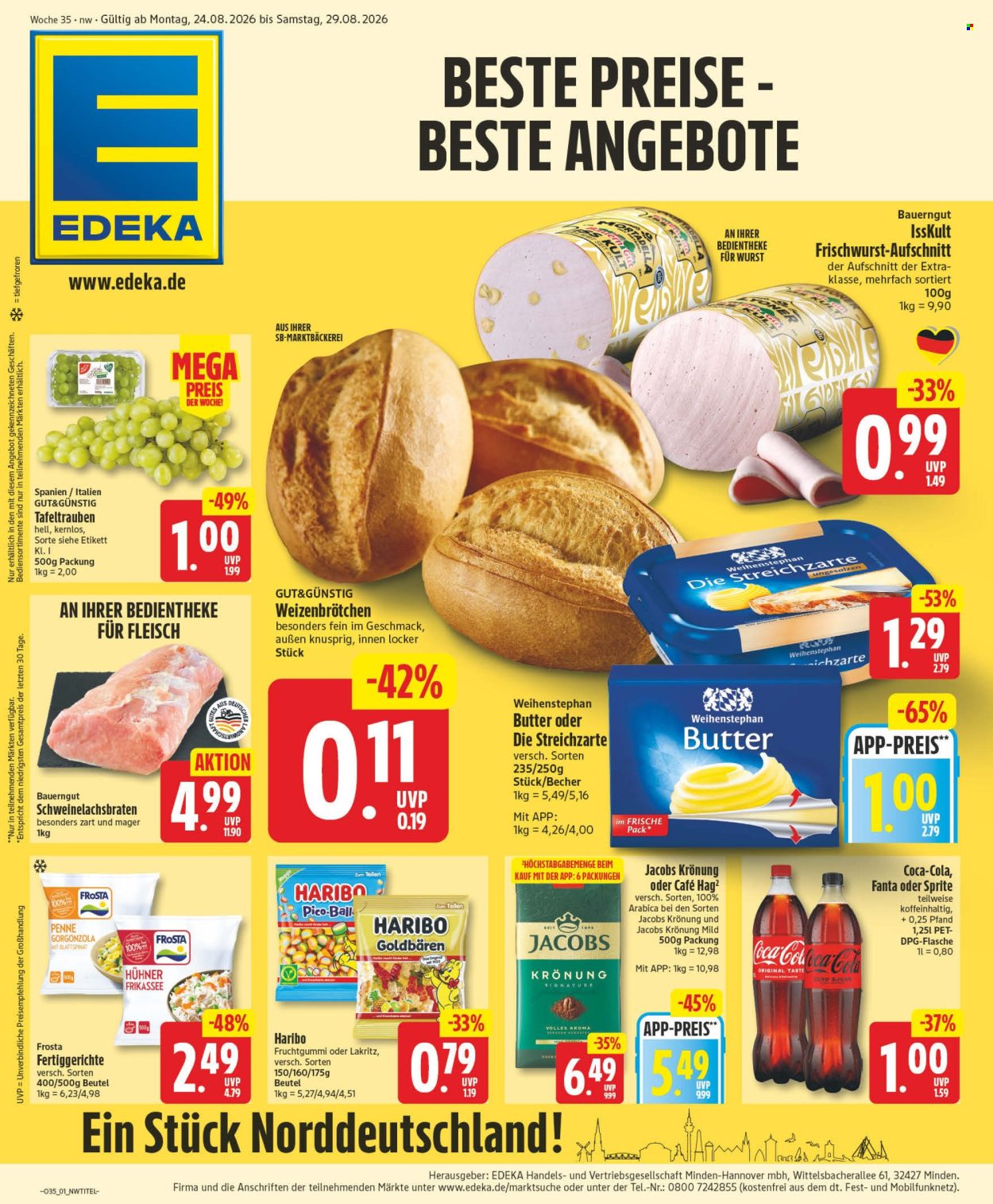 Edeka Prospekte  - 24.08.2026 - 29.08.2026. Seite 1