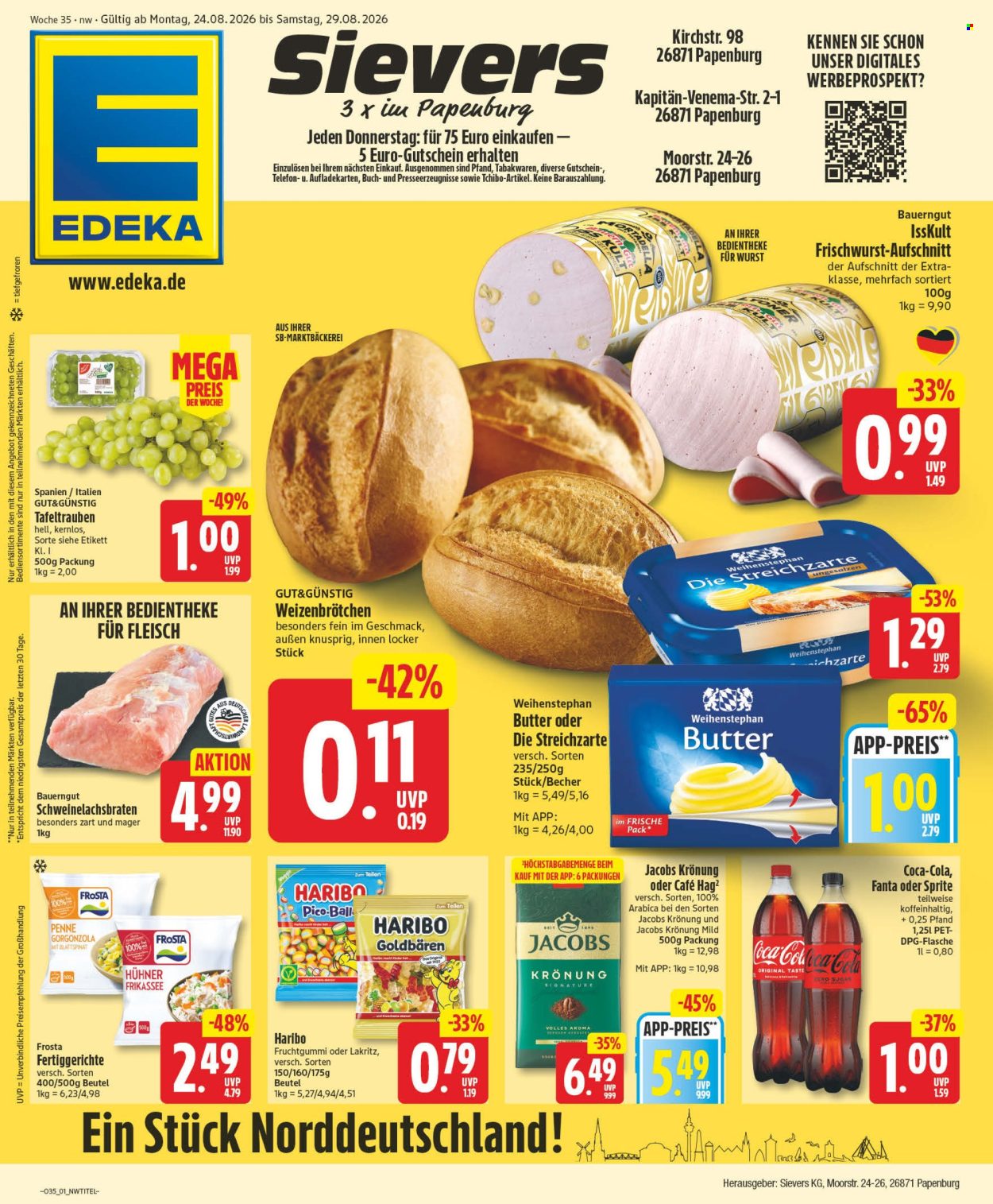 Edeka Prospekte  - 24.08.2026 - 29.08.2026. Seite 1