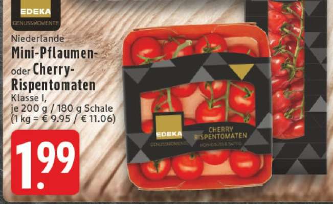 Mini-Pflaumen- oder Cherry-Rispentomaten
