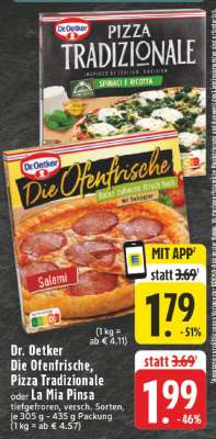 Dr. Oetker Die Ofenfrische, Pizza Tradizionale oder La Mia Pinsa