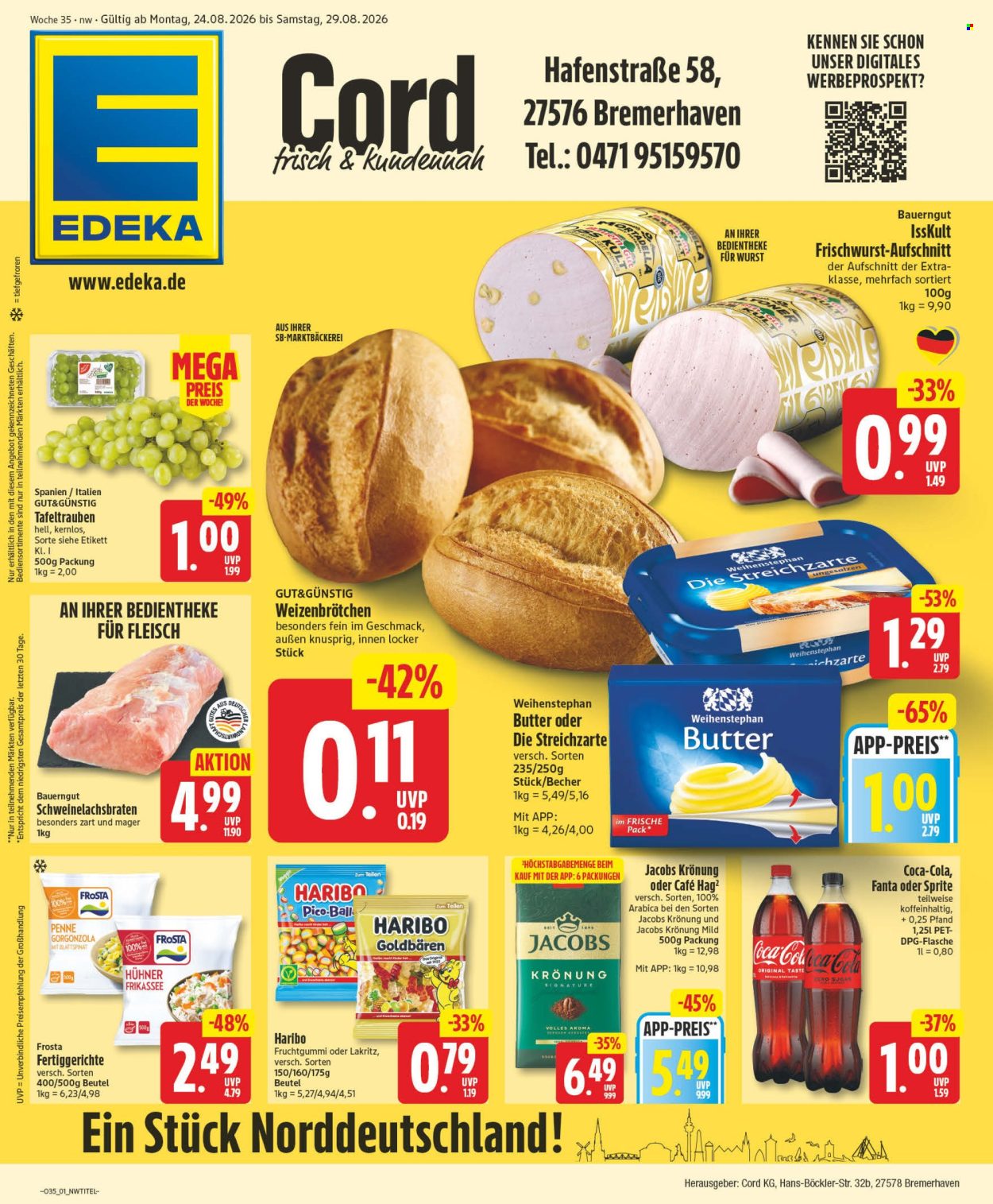 Edeka Prospekte  - 24.08.2026 - 29.08.2026. Seite 1