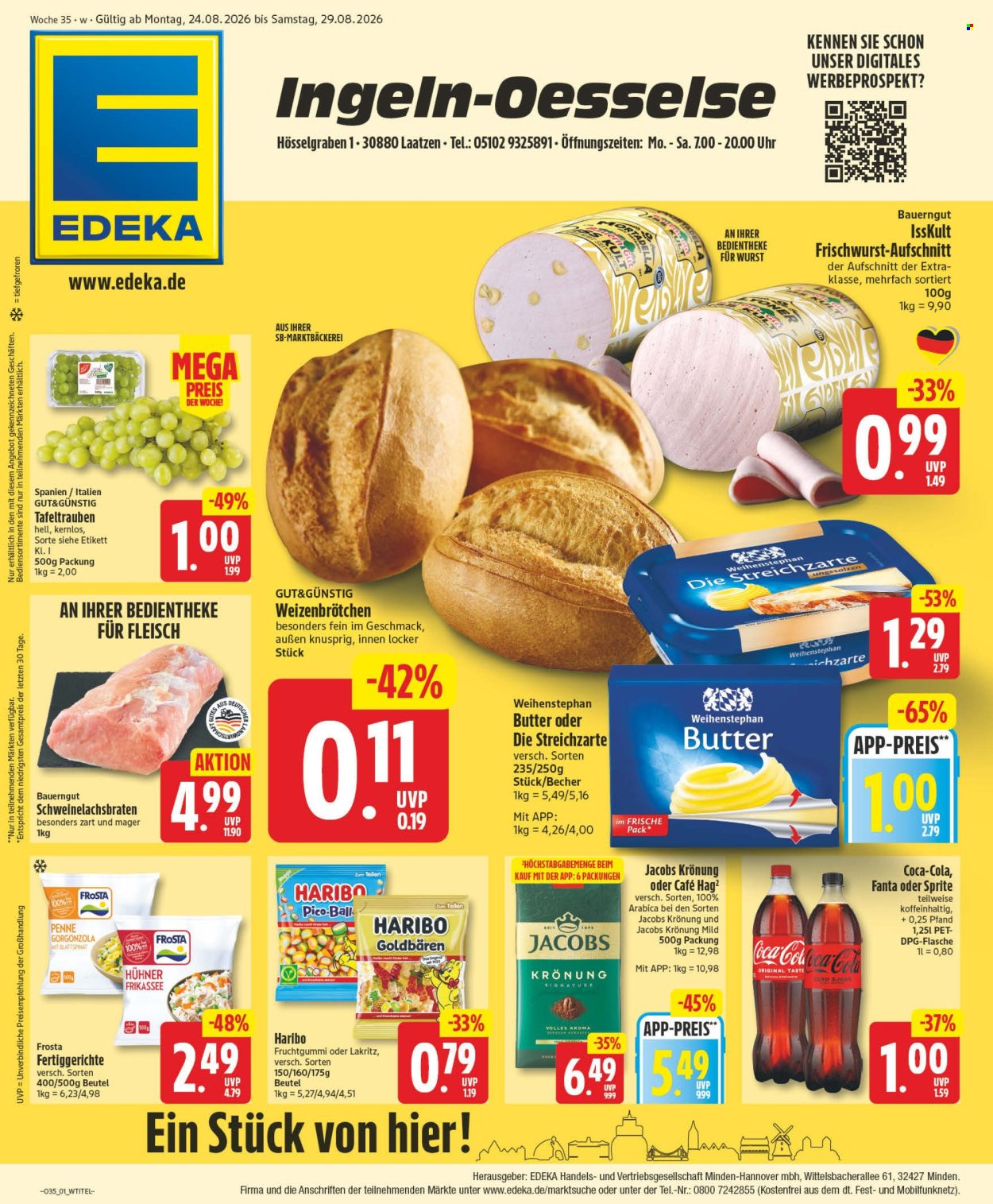 Edeka Prospekte  - 24.08.2026 - 29.08.2026. Seite 1