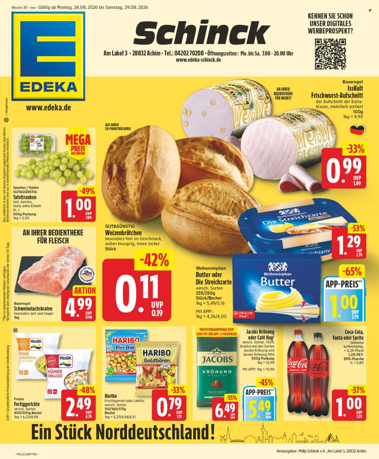 Edeka Prospekte  - 24.08.2026 - 29.08.2026. Seite 1