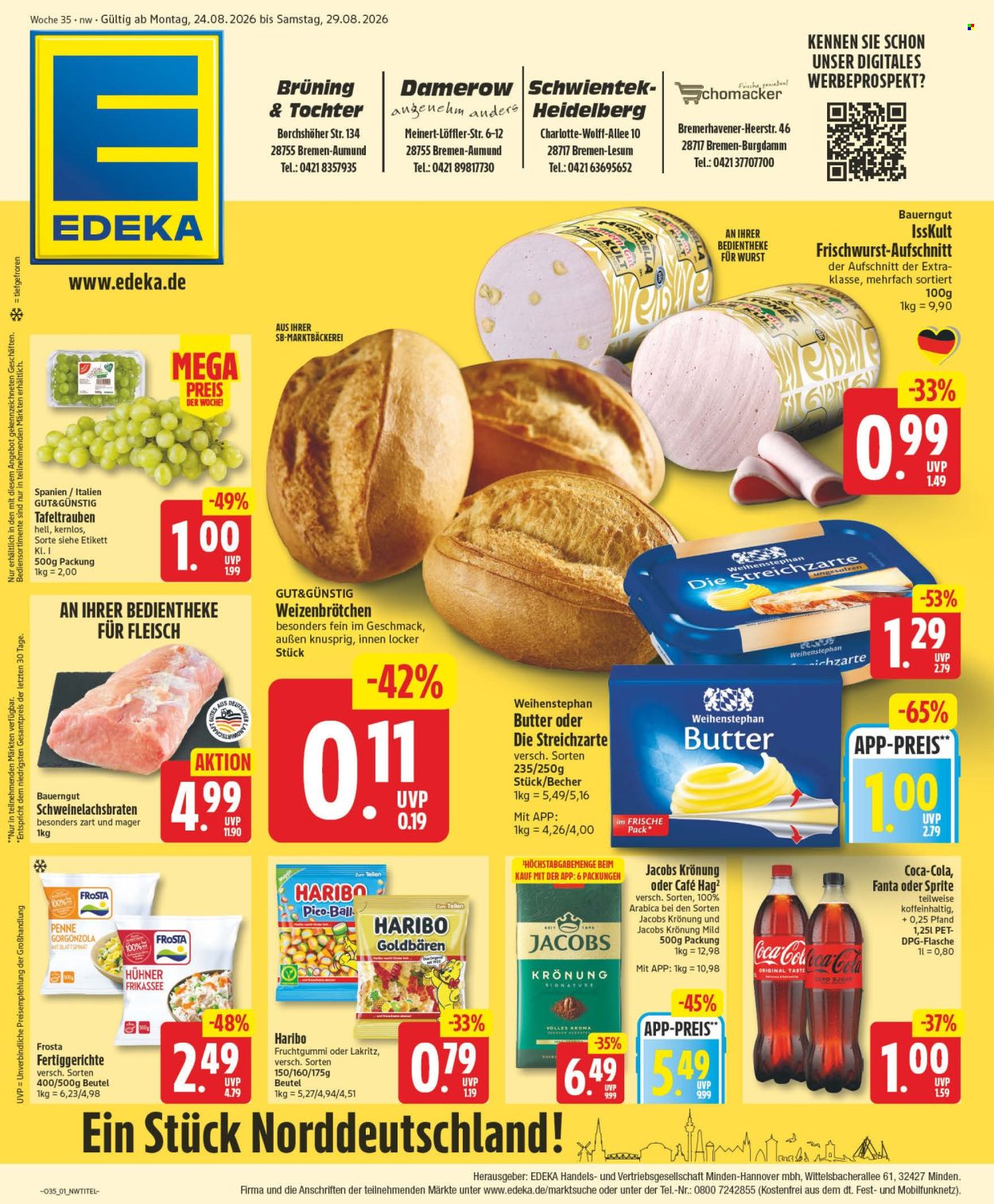 Edeka Prospekte  - 24.08.2026 - 29.08.2026. Seite 1