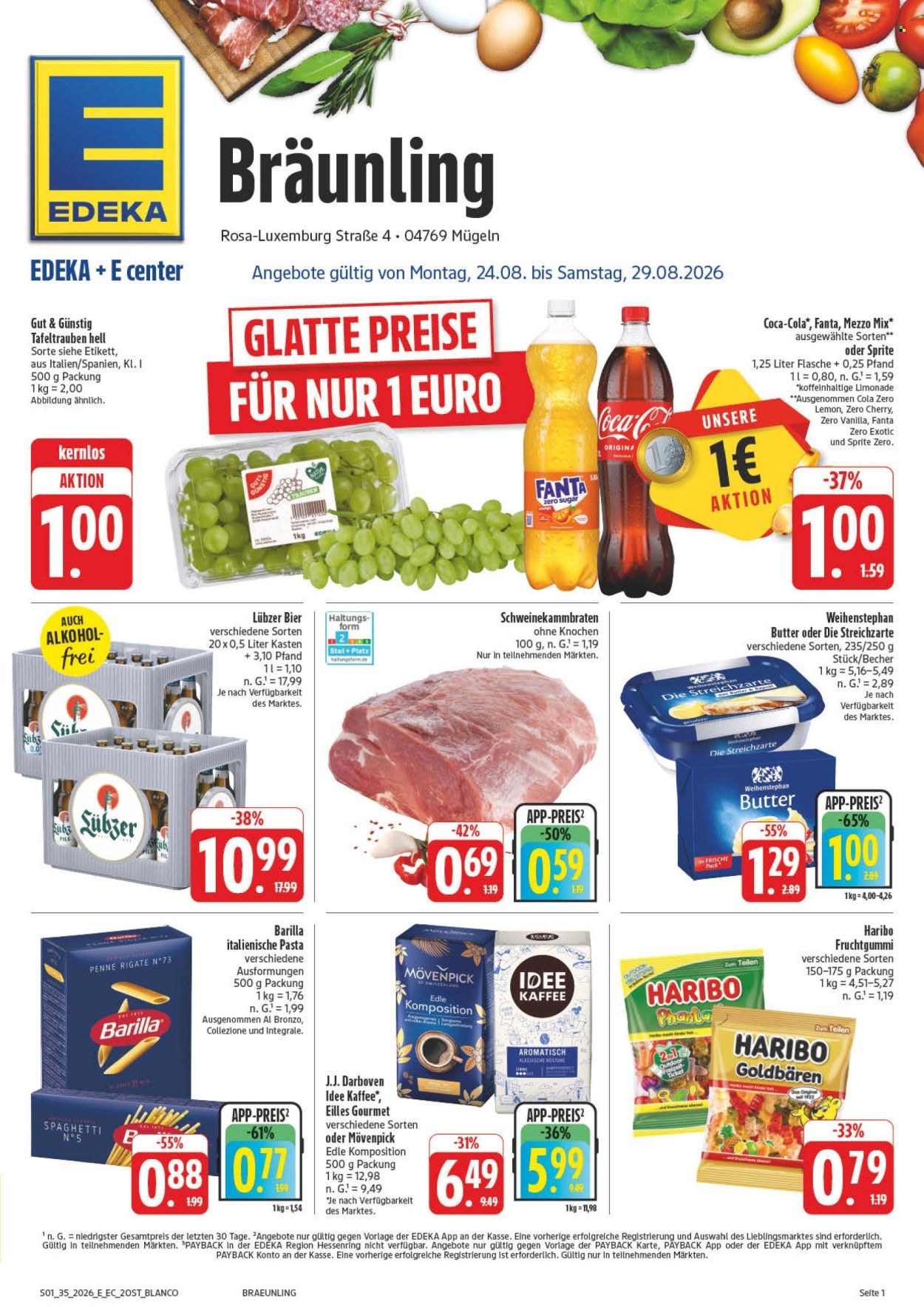 Edeka Prospekte  - 24.08.2026 - 29.08.2026. Seite 1