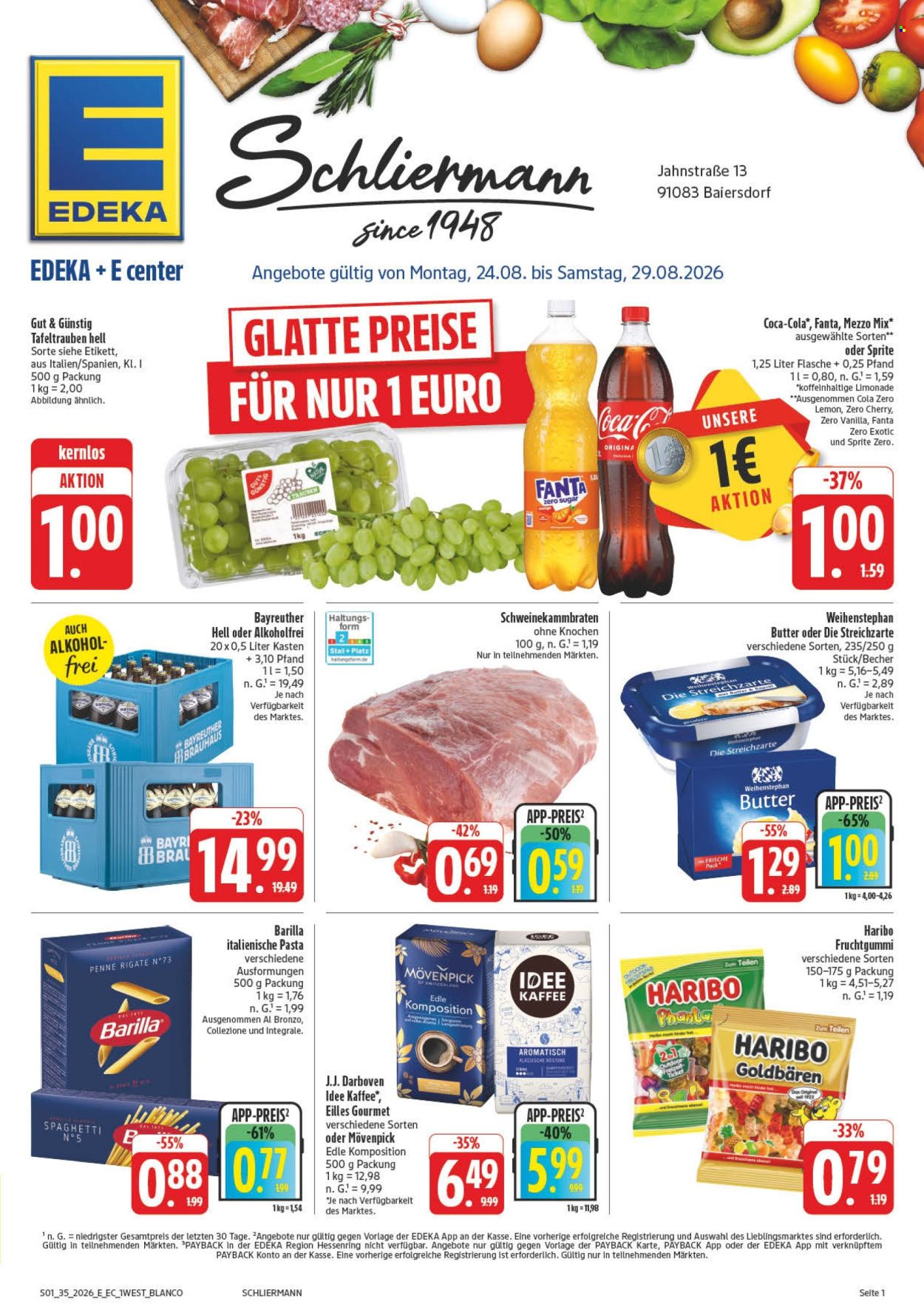 Edeka Prospekte  - 24.08.2026 - 29.08.2026. Seite 1