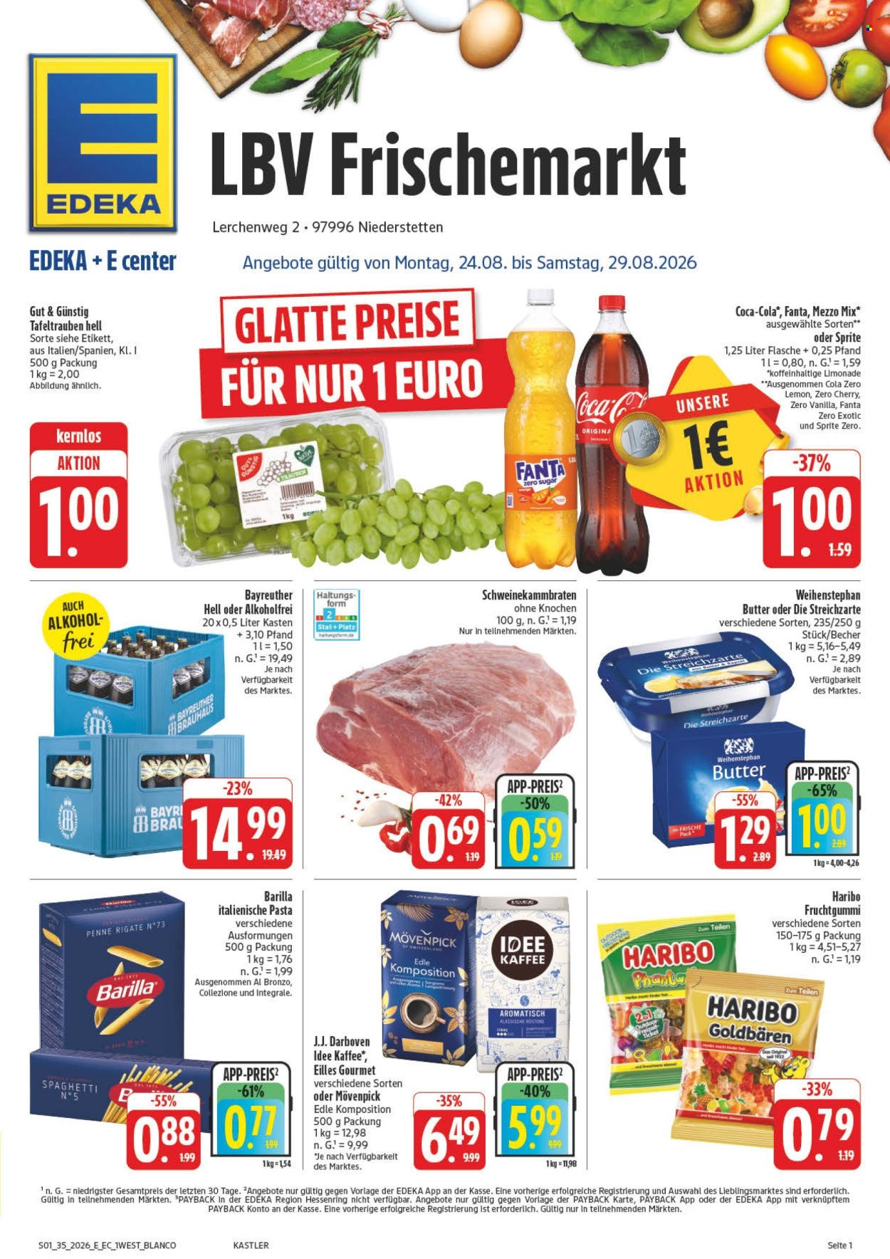 Edeka Prospekte  - 24.08.2026 - 29.08.2026. Seite 1