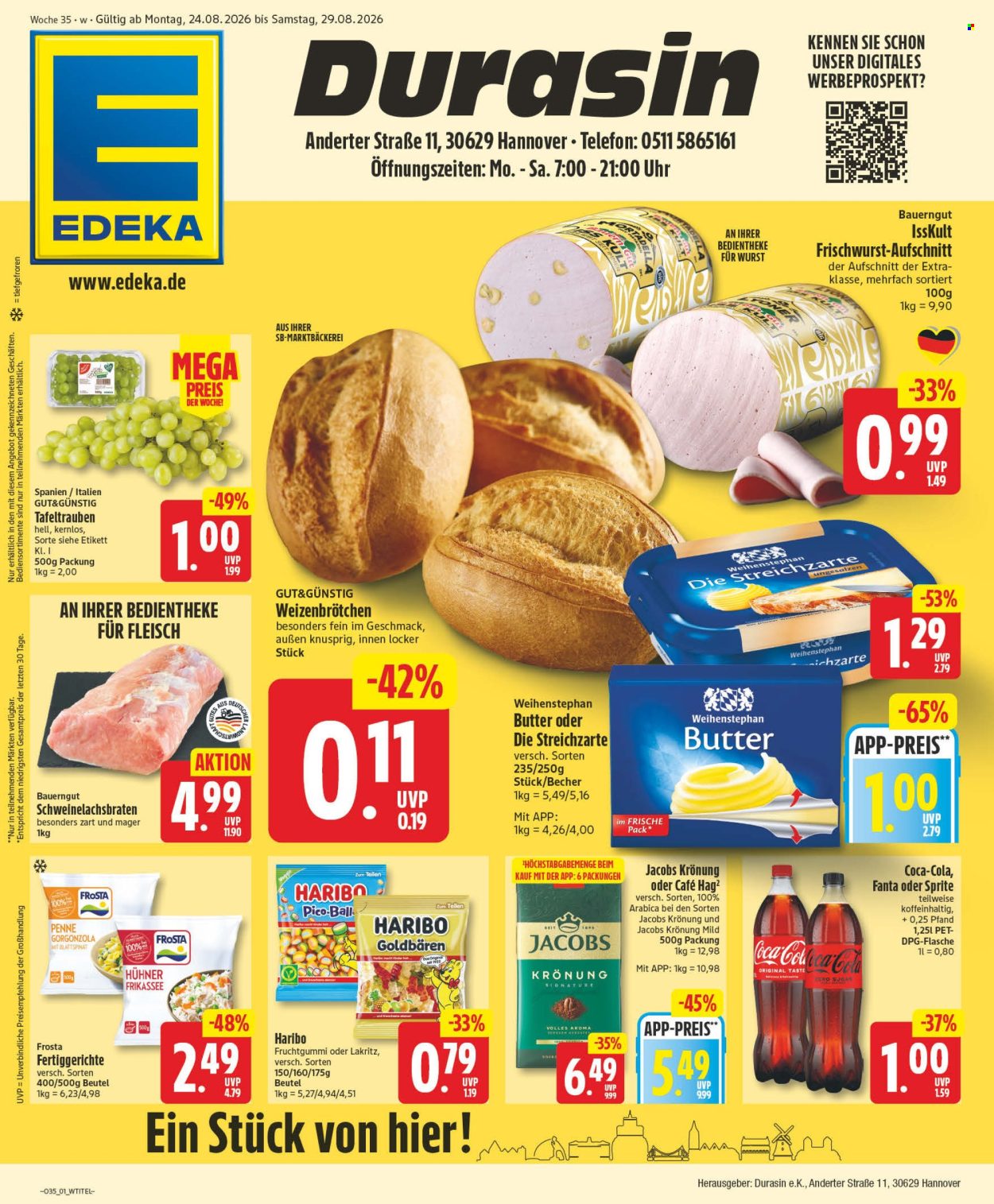 Edeka Prospekte  - 24.08.2026 - 29.08.2026. Seite 1