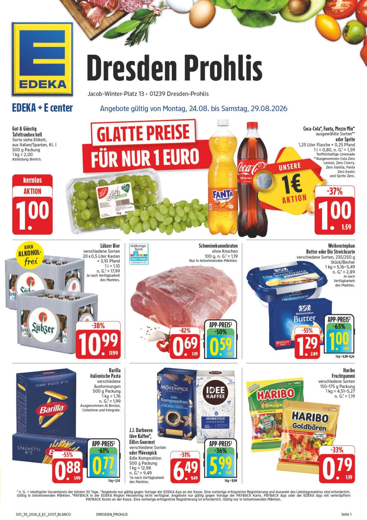 Edeka Prospekte  - 24.08.2026 - 29.08.2026. Seite 1