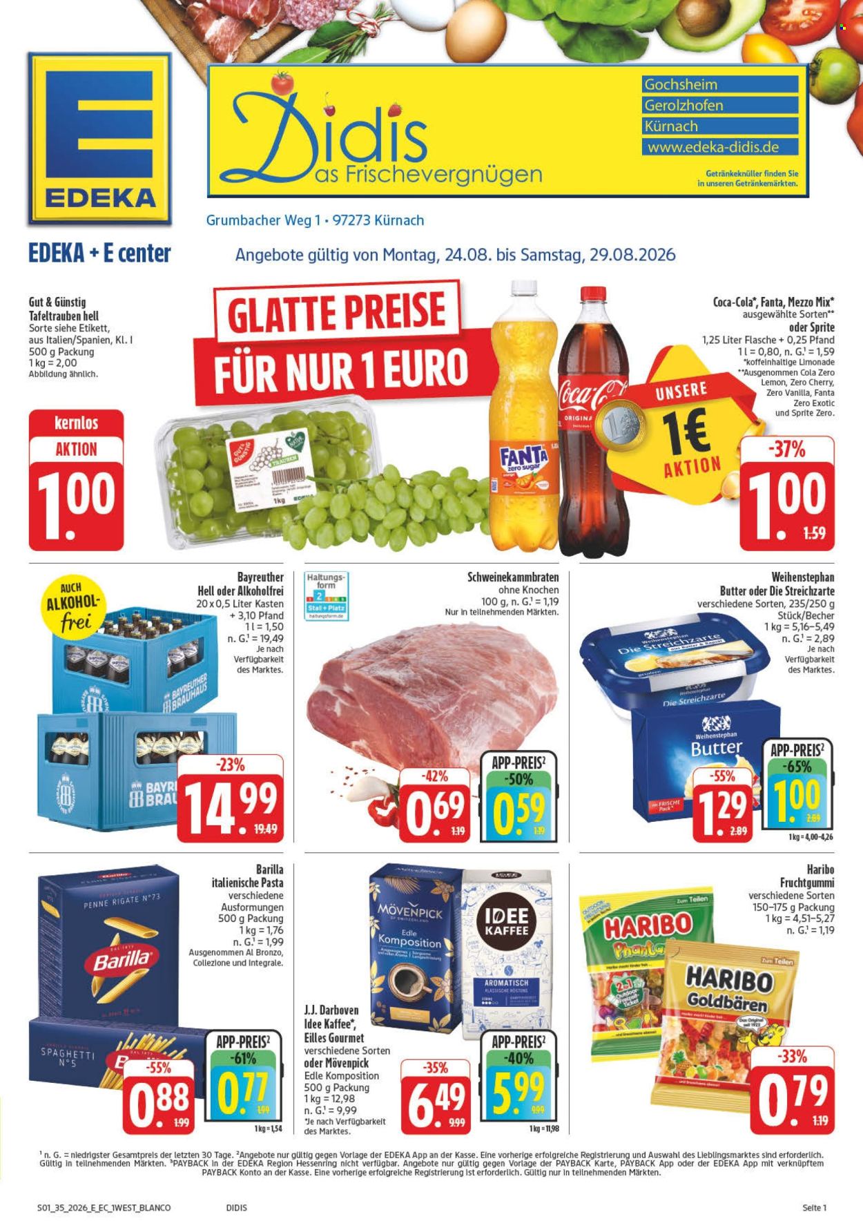 Edeka Prospekte  - 24.08.2026 - 29.08.2026. Seite 1