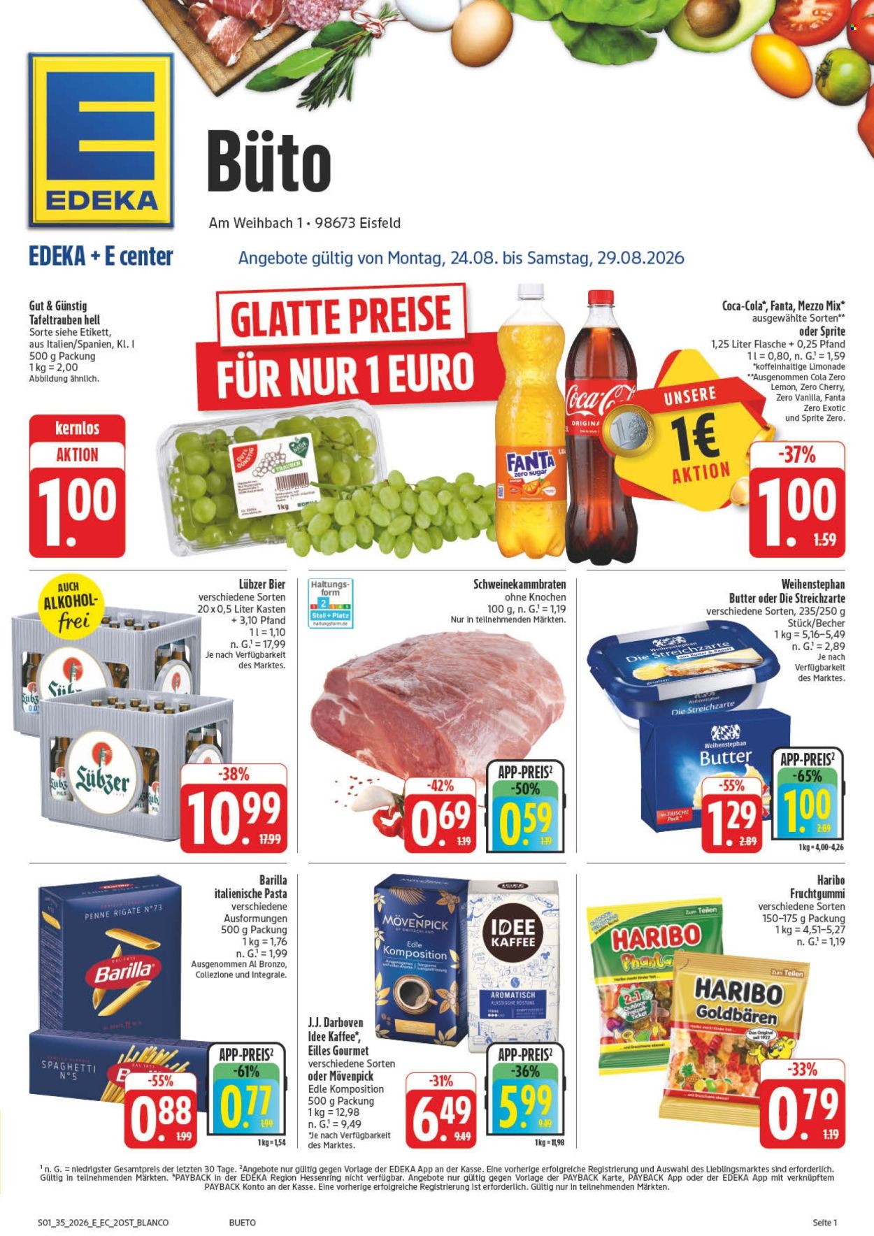 Edeka Prospekte  - 24.08.2026 - 29.08.2026. Seite 1