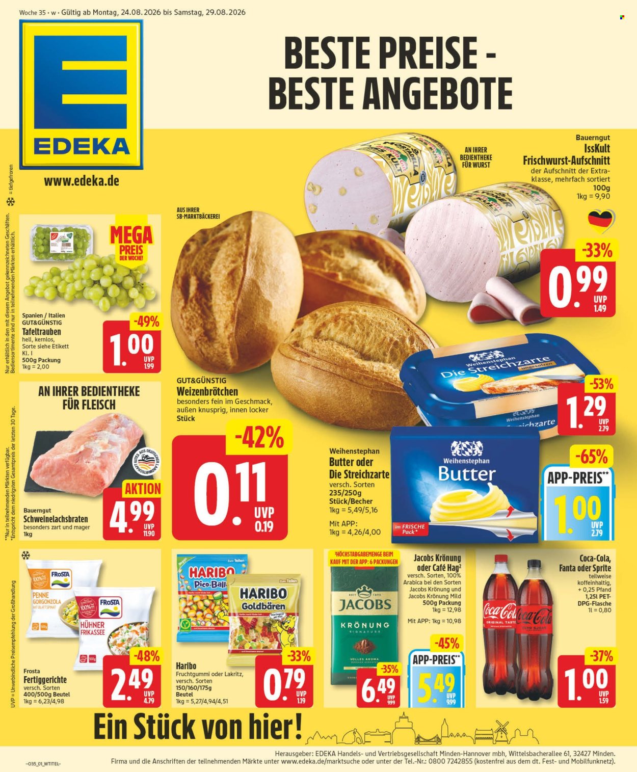 Edeka Prospekte  - 24.08.2026 - 29.08.2026. Seite 1