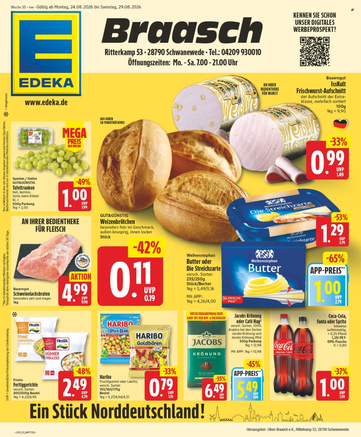 Edeka Prospekte  - 24.08.2026 - 29.08.2026. Seite 1