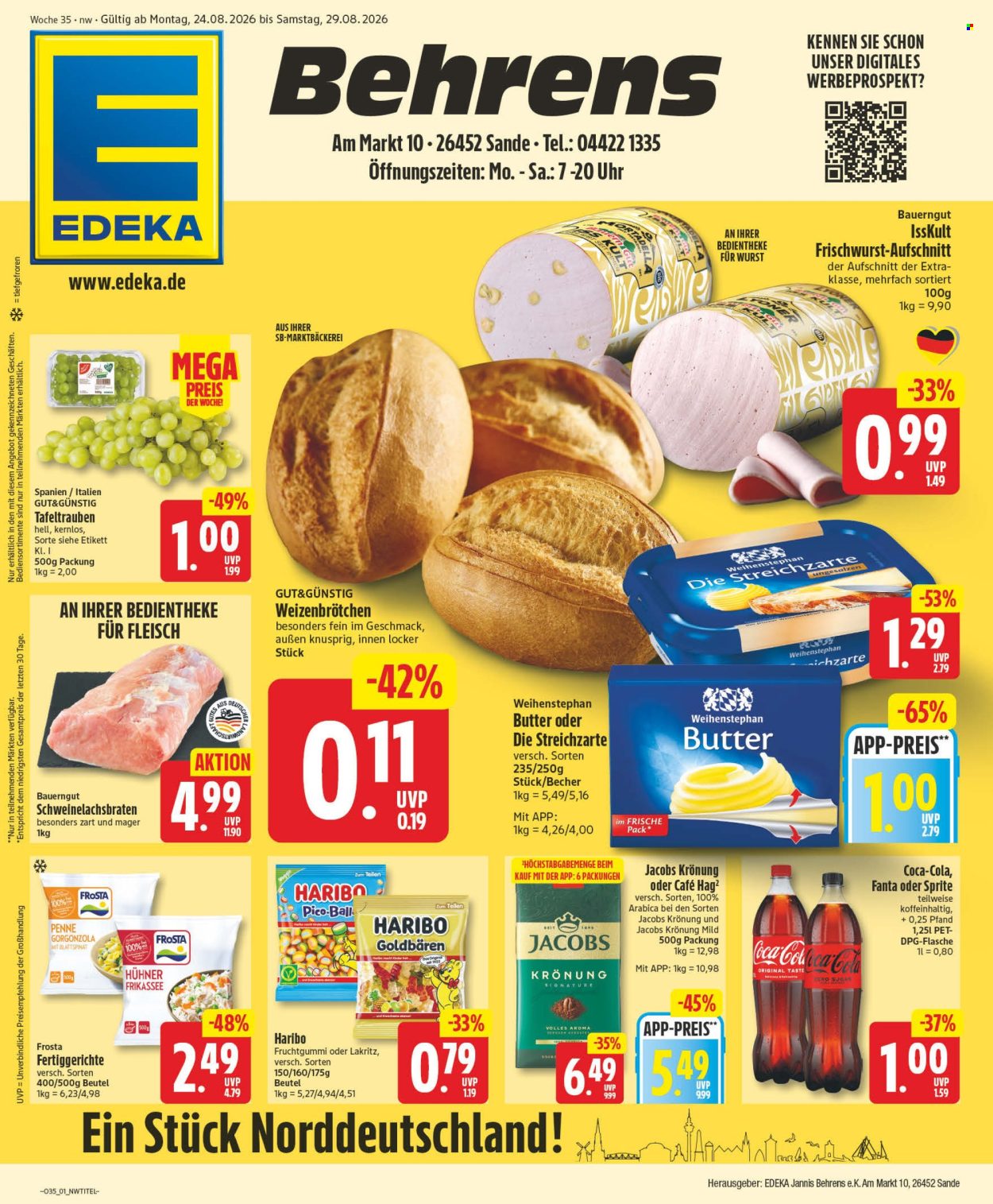 Edeka Prospekte  - 24.08.2026 - 29.08.2026. Seite 1