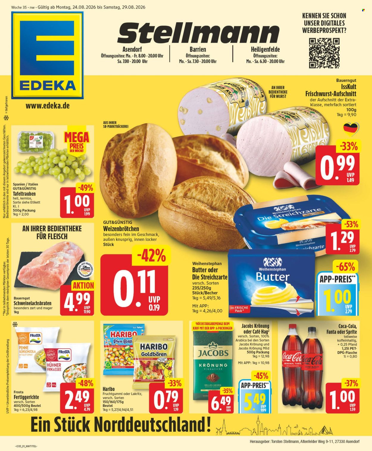 Edeka Prospekte  - 24.08.2026 - 29.08.2026. Seite 1