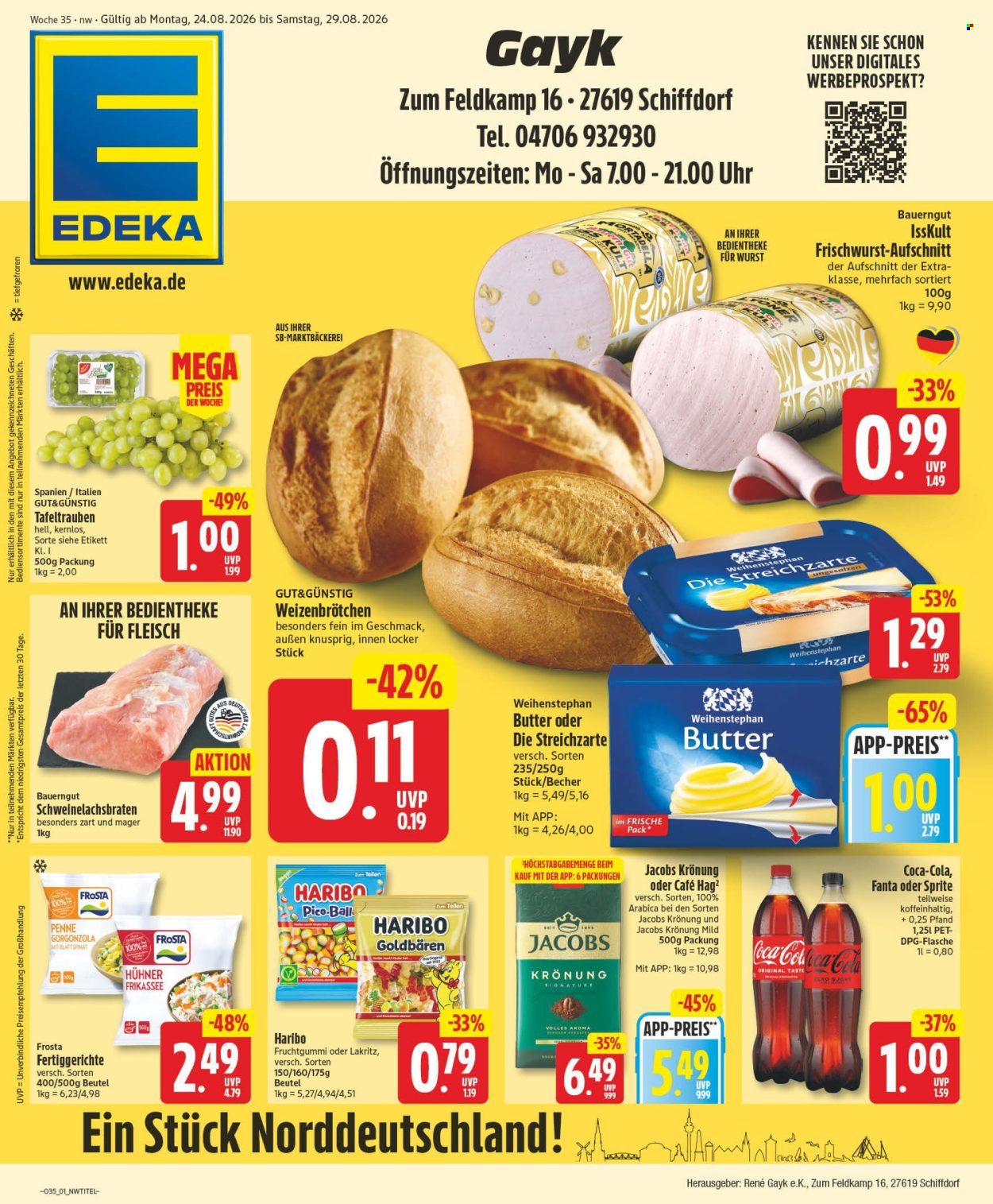 Edeka Prospekte  - 24.08.2026 - 29.08.2026. Seite 1