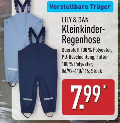 LILY & DAN Kleinkinder-Regenhose