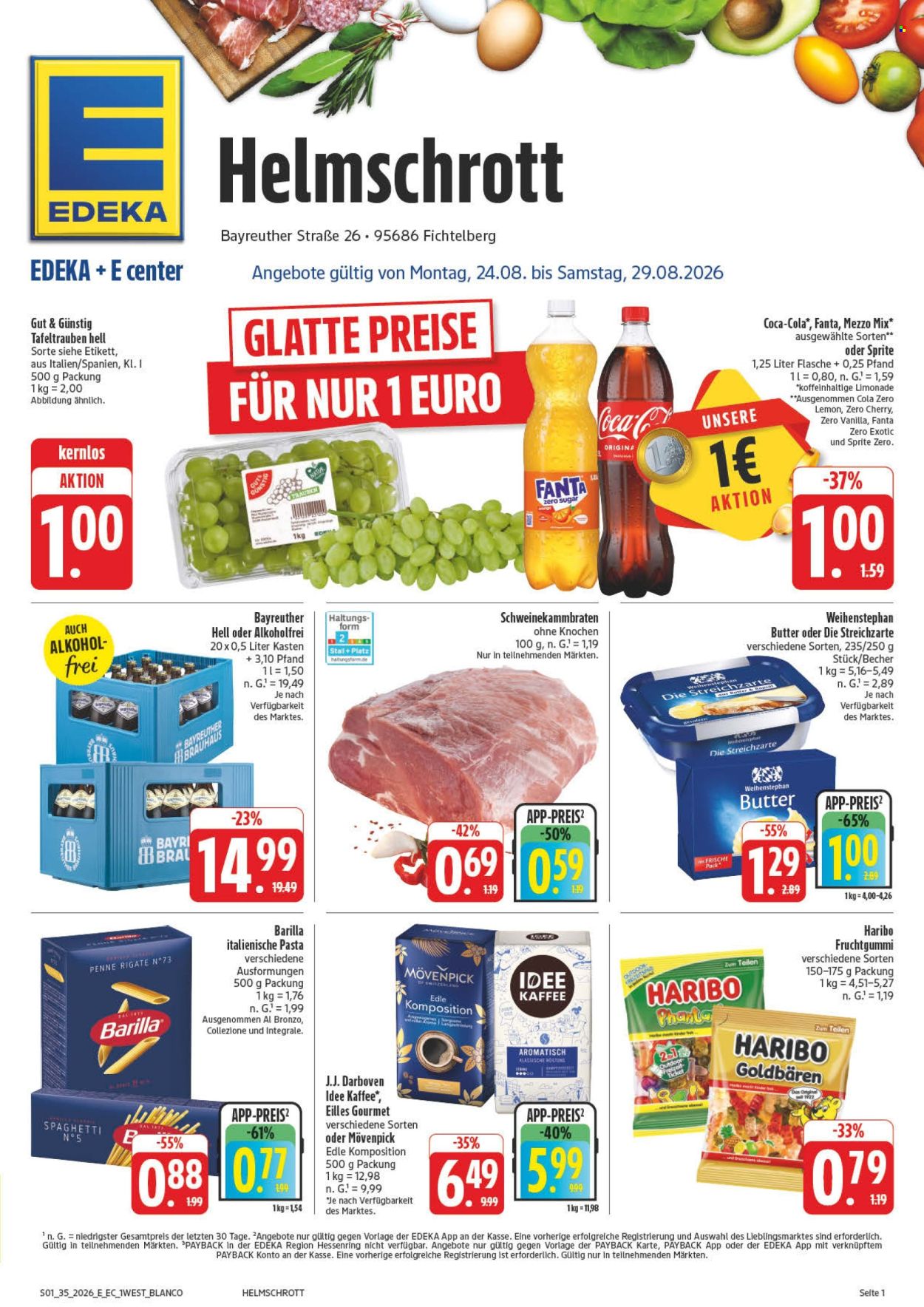 Edeka Prospekte  - 24.08.2026 - 29.08.2026. Seite 1