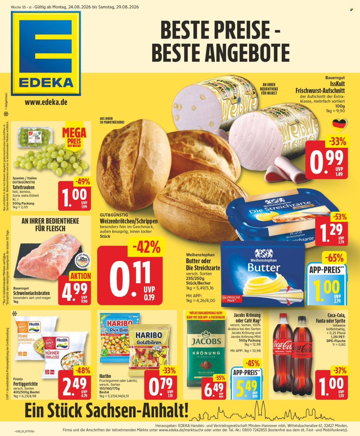 Edeka Prospekte  - 24.08.2026 - 29.08.2026. Seite 1