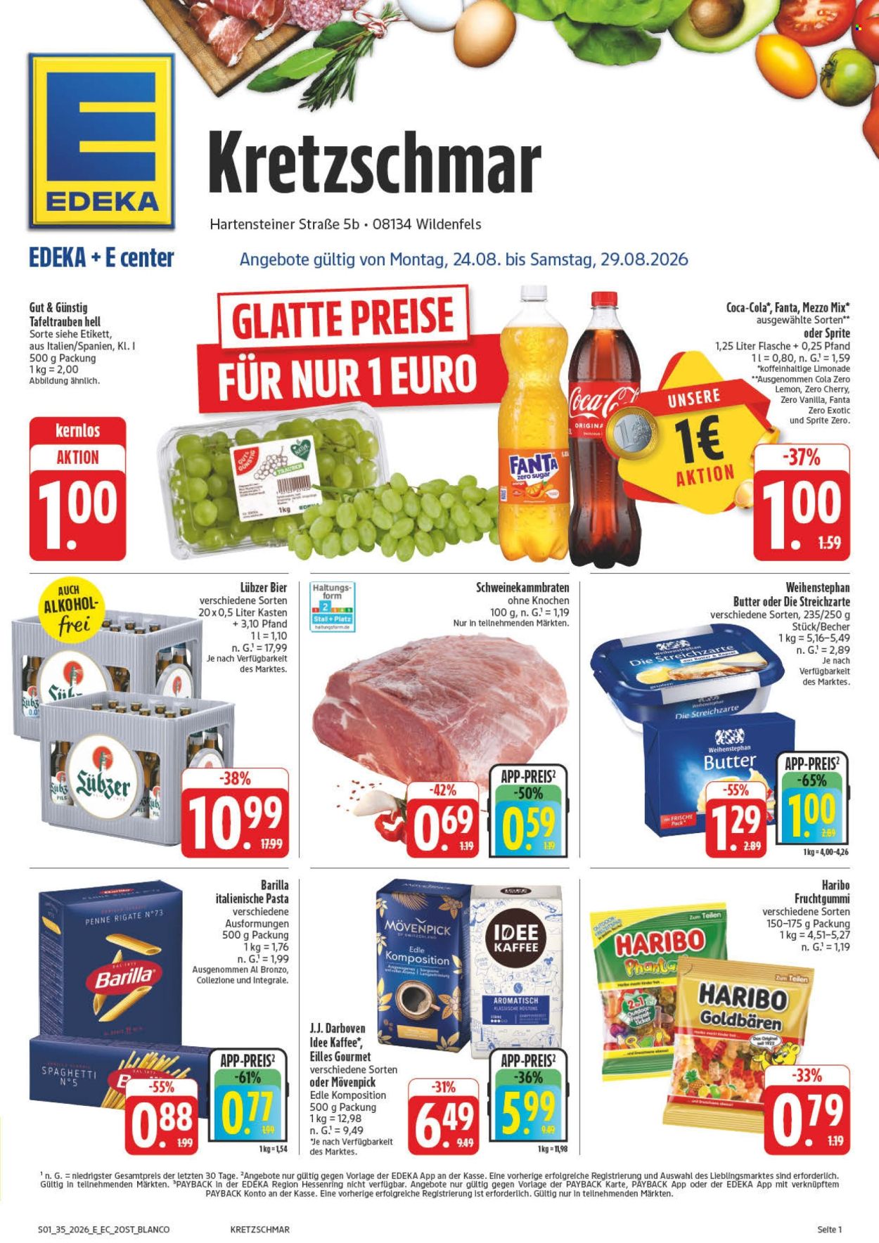 Edeka Prospekte  - 24.08.2026 - 29.08.2026. Seite 1