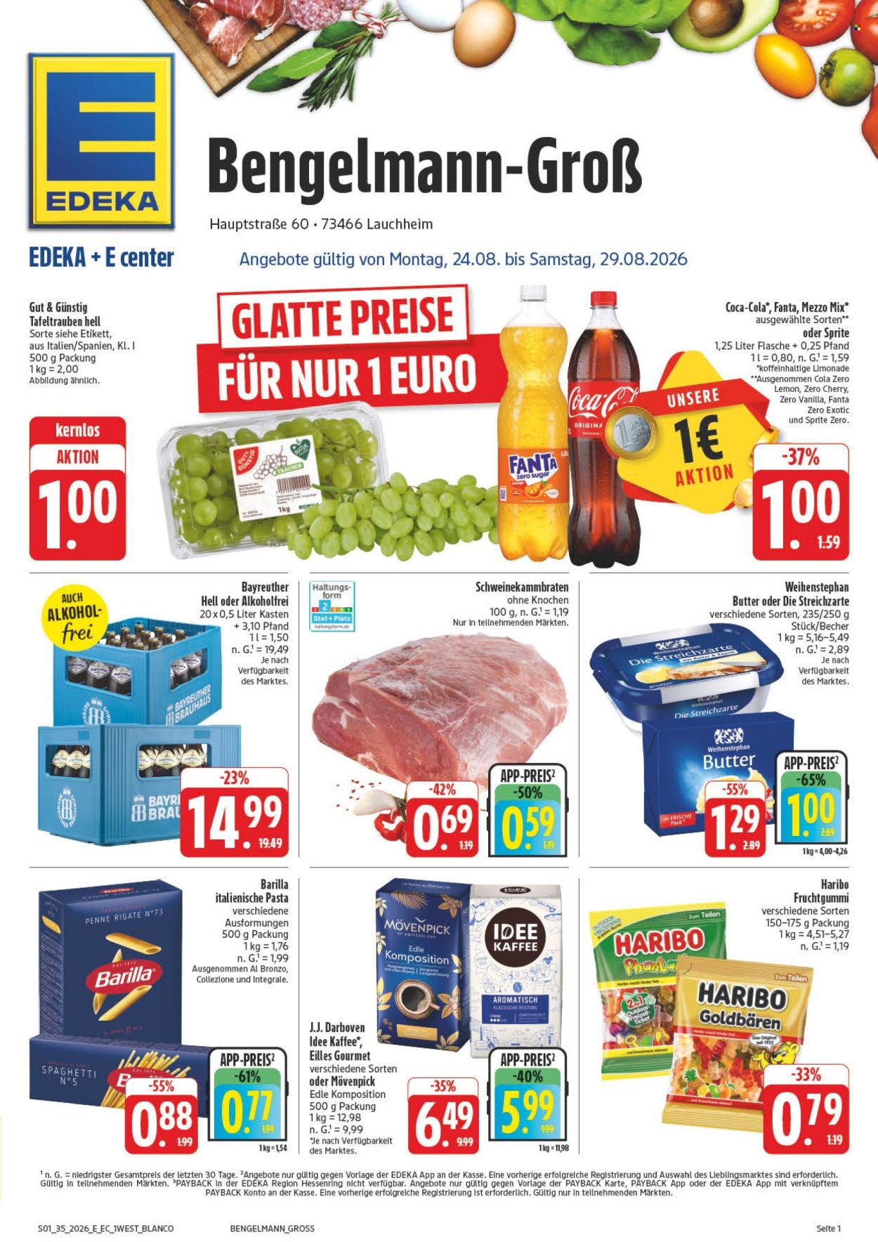 Edeka Prospekte  - 24.08.2026 - 29.08.2026. Seite 1