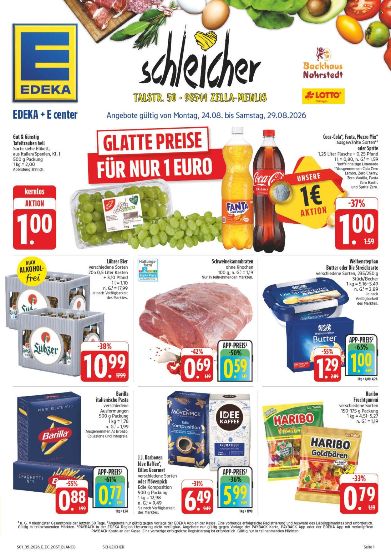 Edeka Prospekte  - 24.08.2026 - 29.08.2026. Seite 1