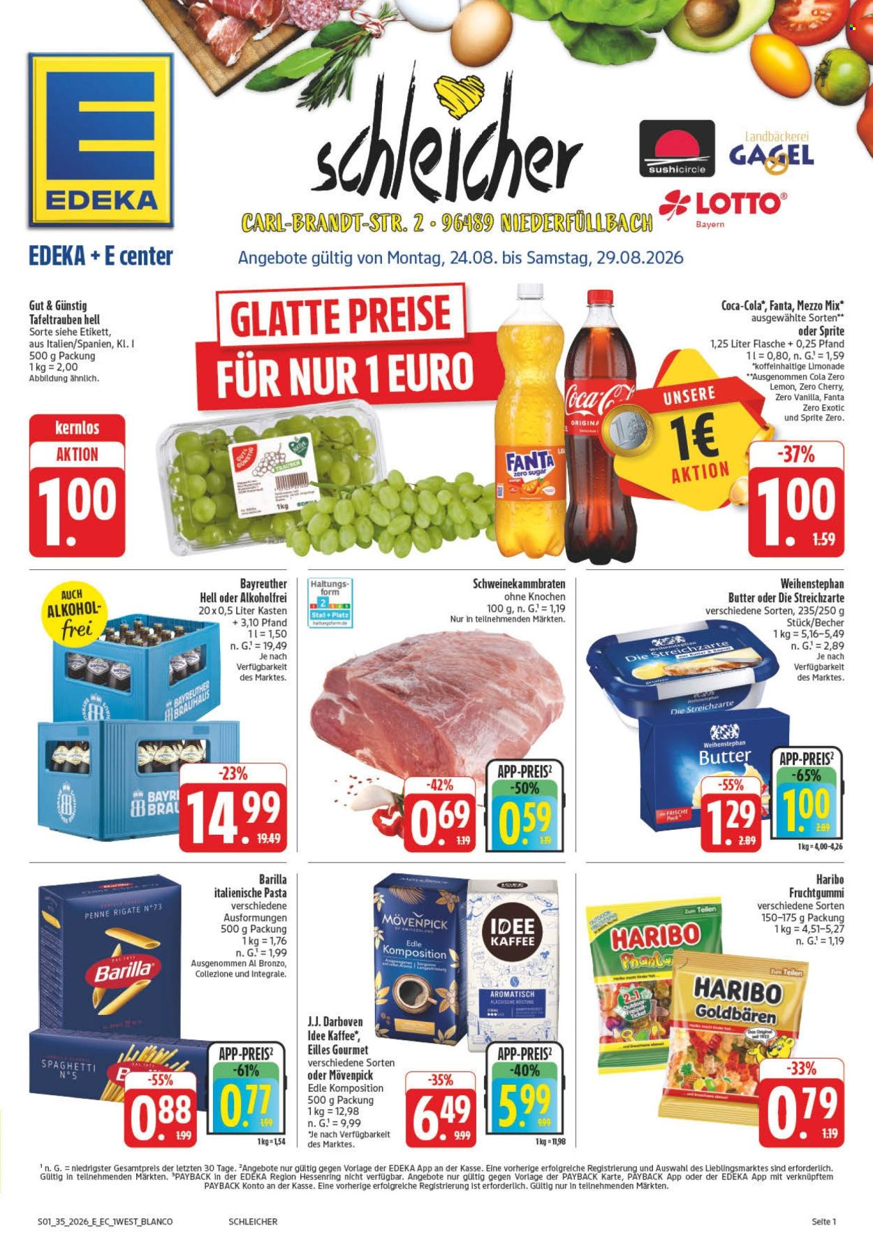 E center Prospekte  - 24.08.2026 - 29.08.2026. Seite 1