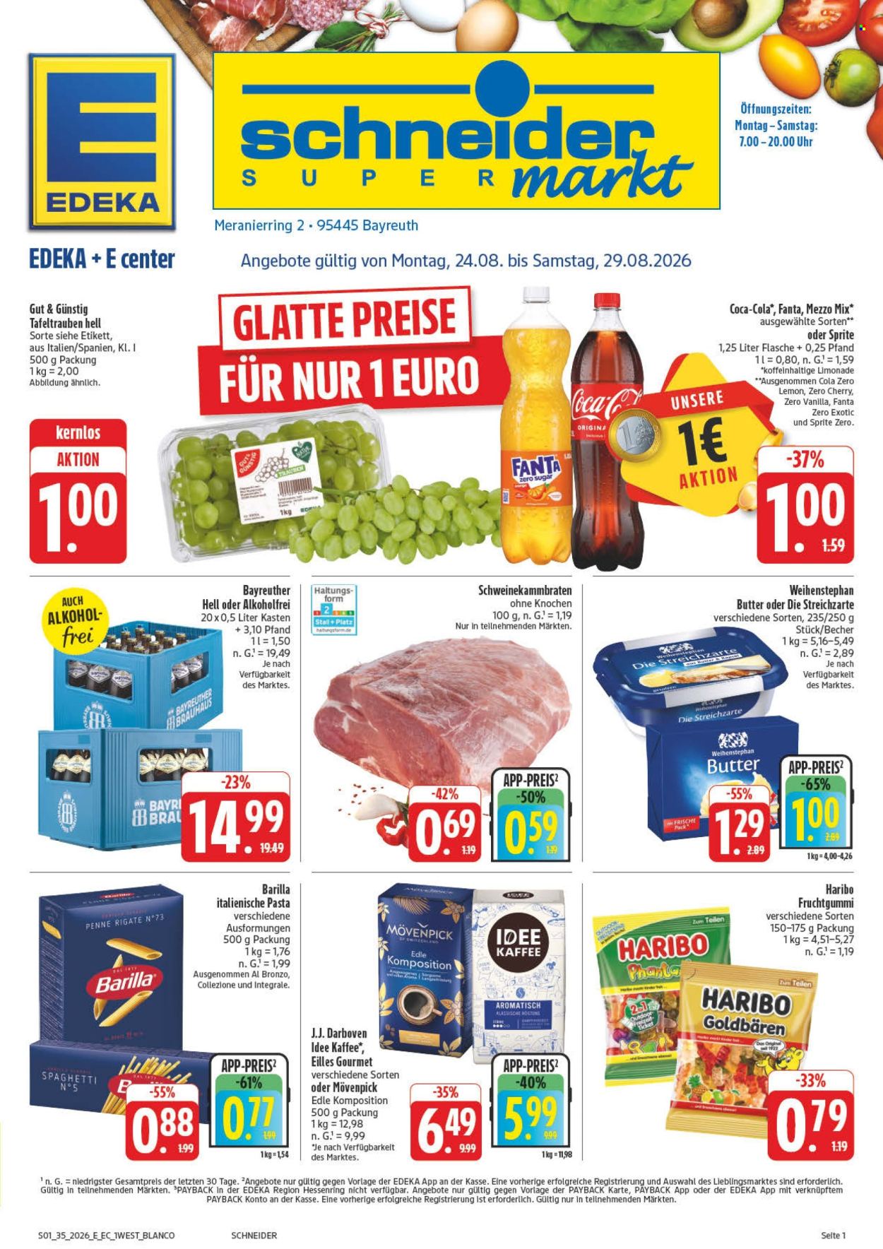 Edeka Prospekte  - 24.08.2026 - 29.08.2026. Seite 1