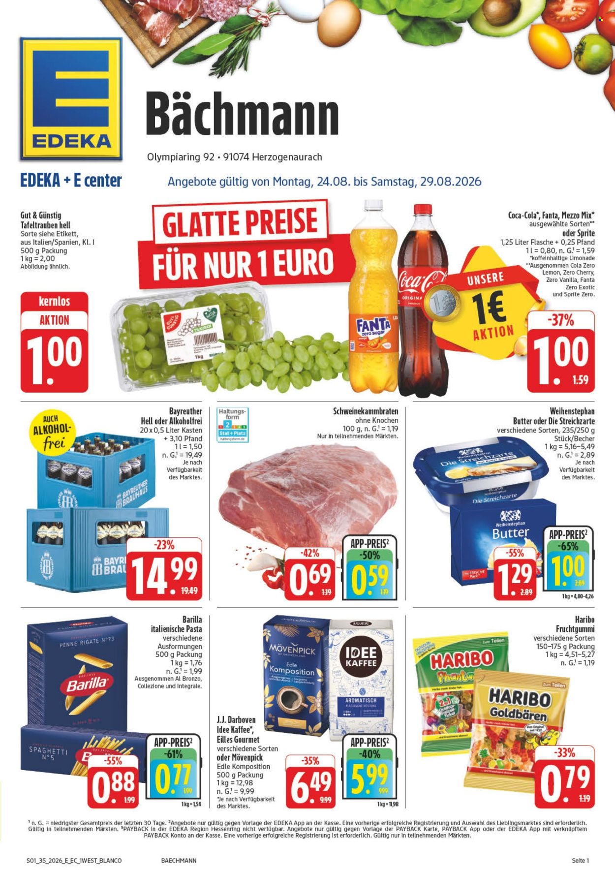 Edeka Prospekte  - 24.08.2026 - 29.08.2026. Seite 1