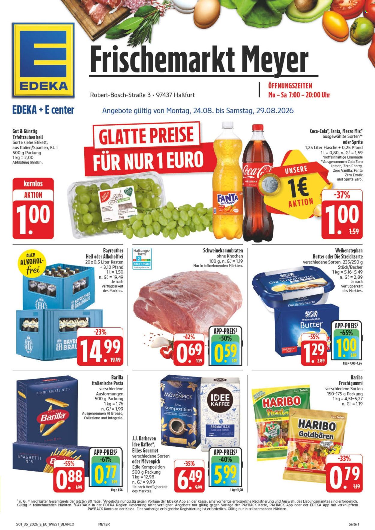 E center Prospekte  - 24.08.2026 - 29.08.2026. Seite 1