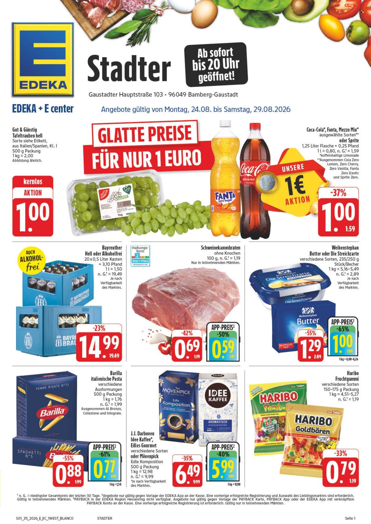 Edeka Prospekte  - 24.08.2026 - 29.08.2026. Seite 1
