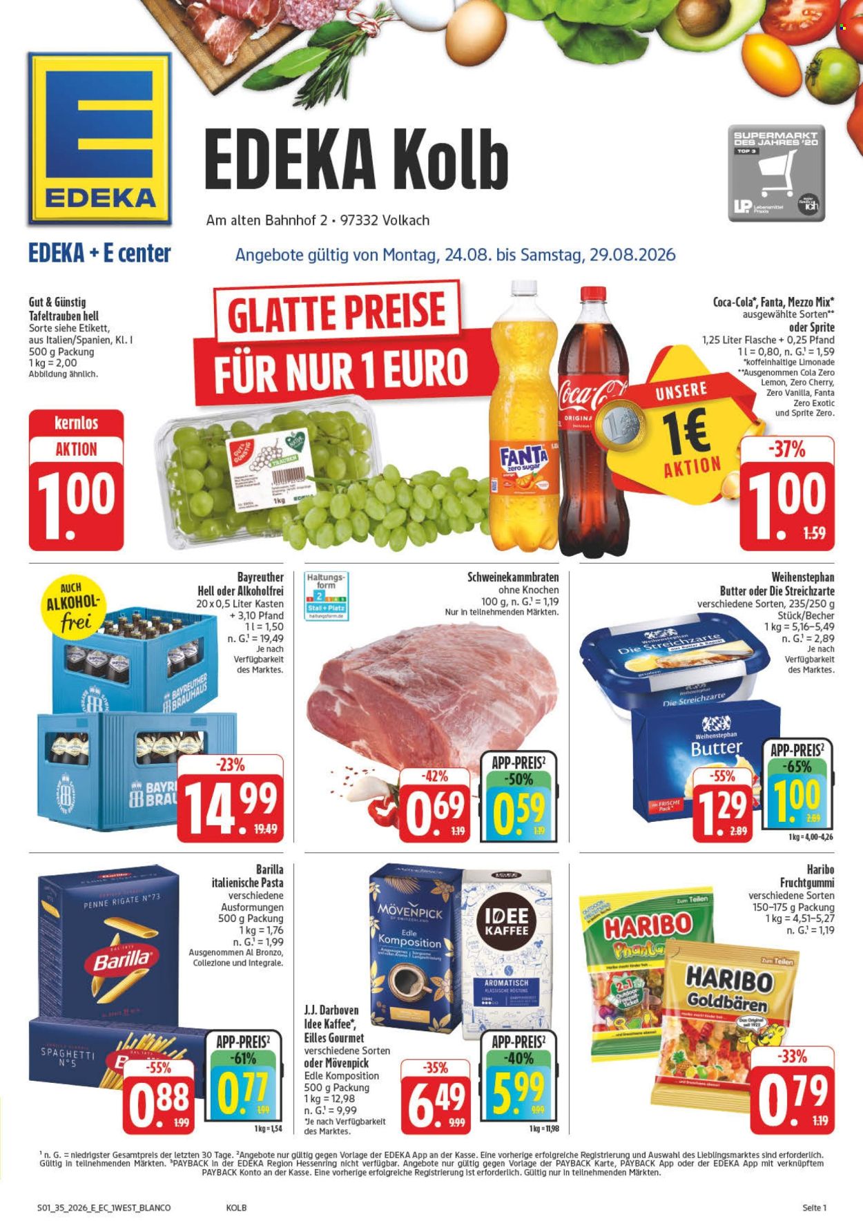 Edeka Prospekte  - 24.08.2026 - 29.08.2026. Seite 1