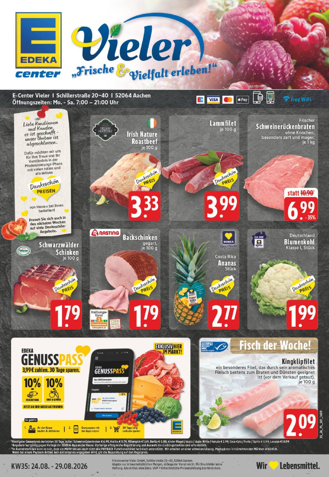 E center Prospekte  - 24.08.2026 - 29.08.2026. Seite 1