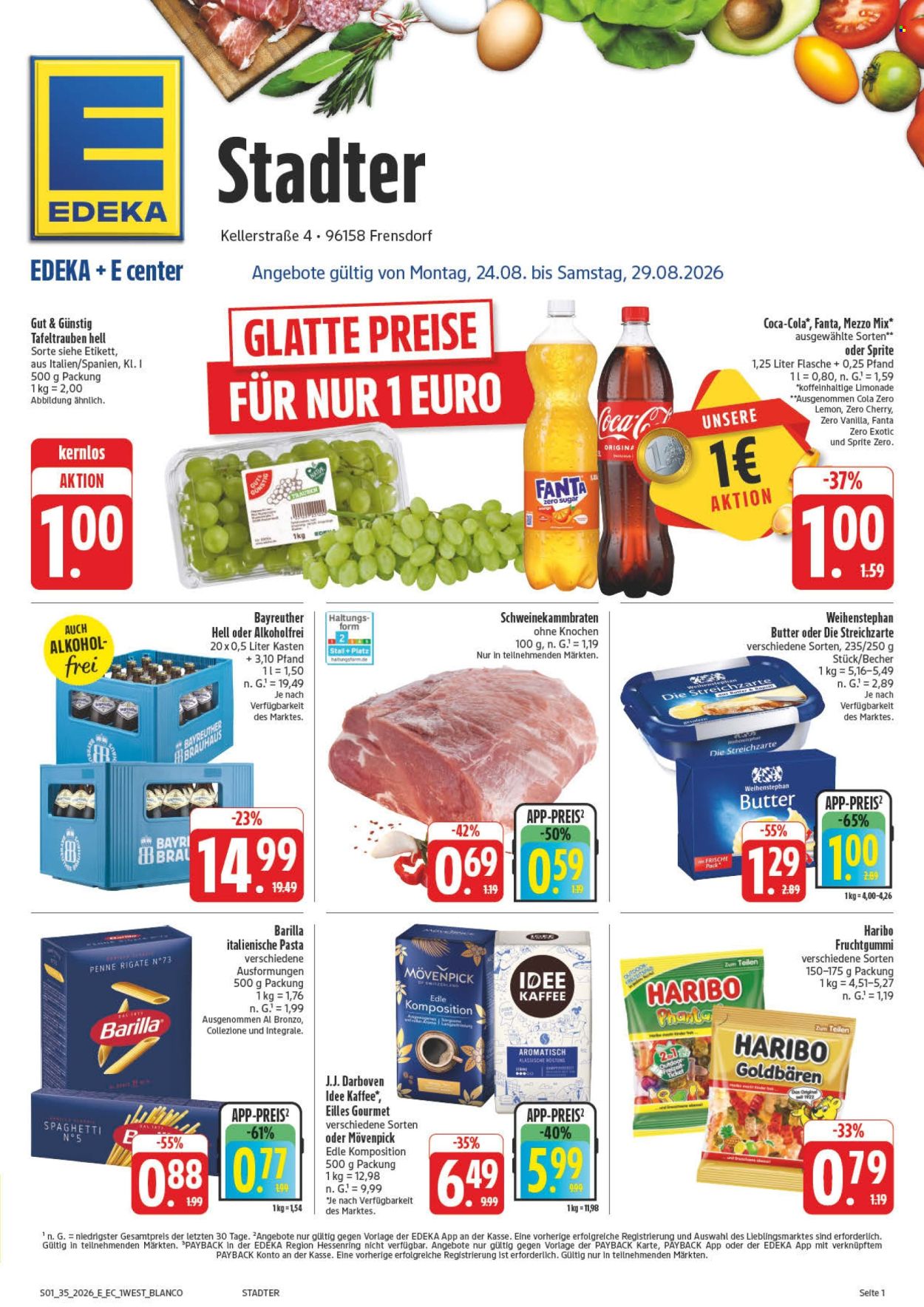 Edeka Prospekte  - 24.08.2026 - 29.08.2026. Seite 1