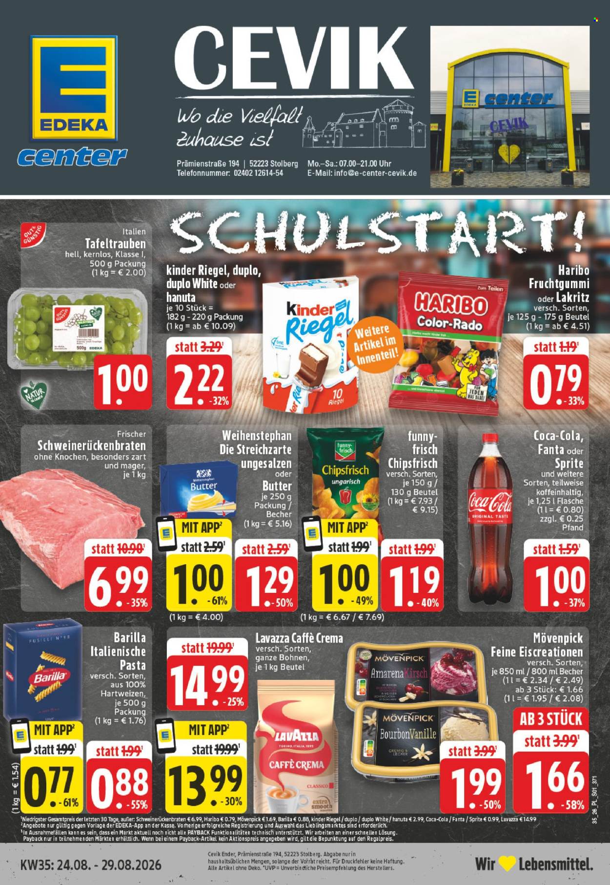 E center Prospekte  - 24.08.2026 - 29.08.2026. Seite 1